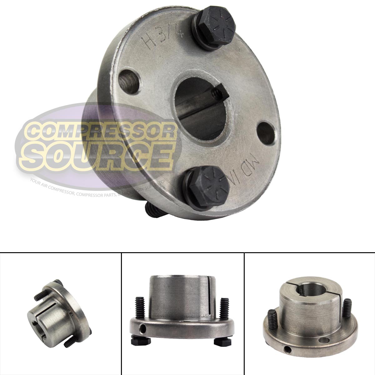 3/4" Bore H Style Steel Sheave / Pulley Bushing Split Taper For Keyed